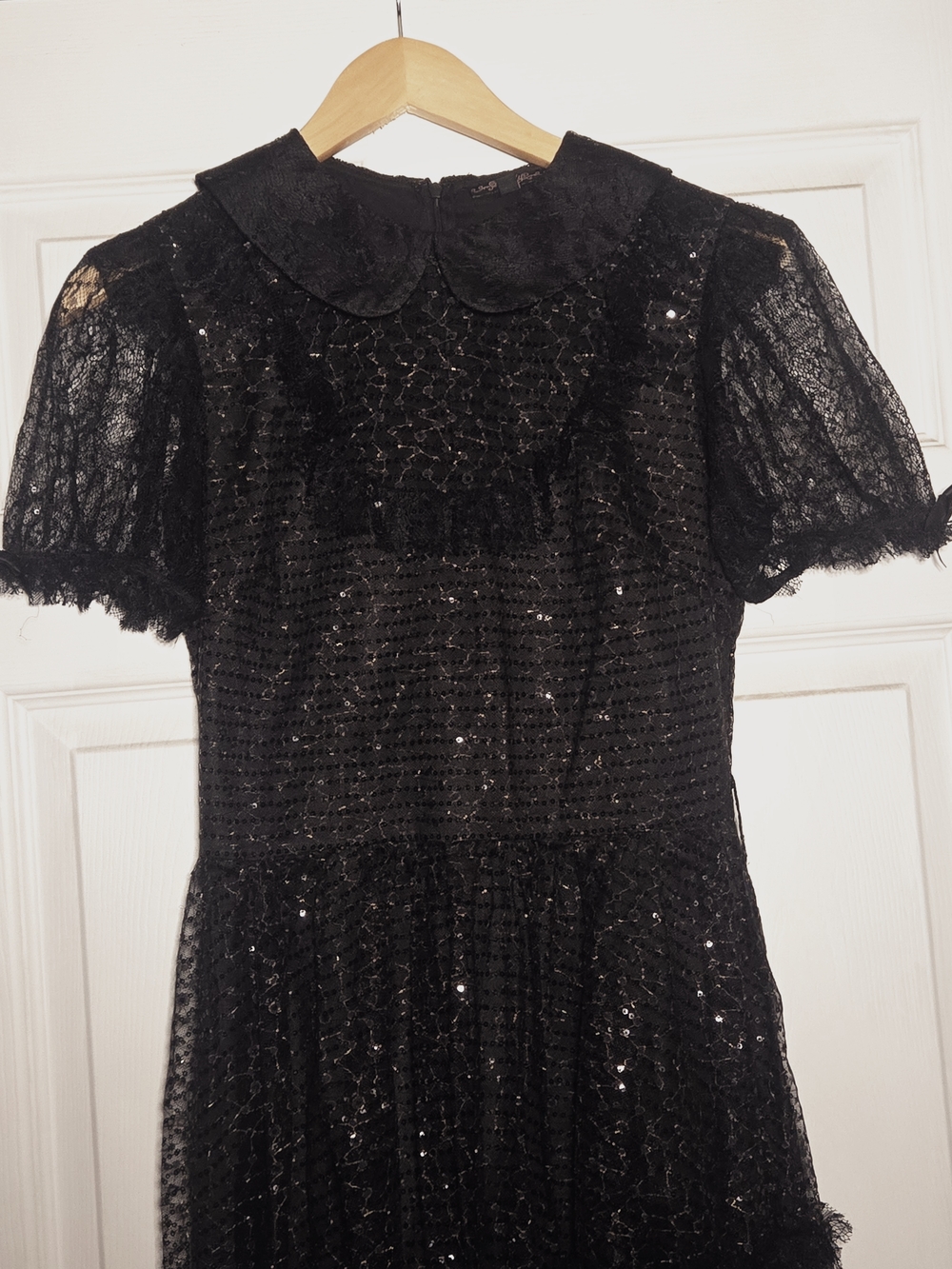 Dolls Kill Black Lace Sequin Mini Dress